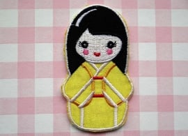 Strijkapplicatie Geisha geel