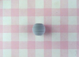 Siliconen kraal ribbel 15 mm lichtgrijs