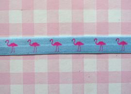 Elastiek flamingo's blauw