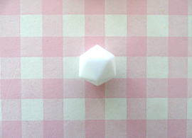 Siliconen kraal hexagon 14 mm wit