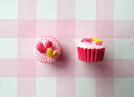 Miniatuur Roze cakeje met hartjes