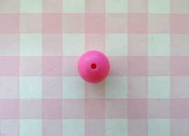 Siliconen kraal rond fuchsia 15 mm