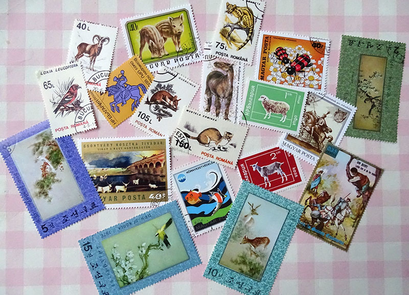 Postzegels 20 gemengde dieren
