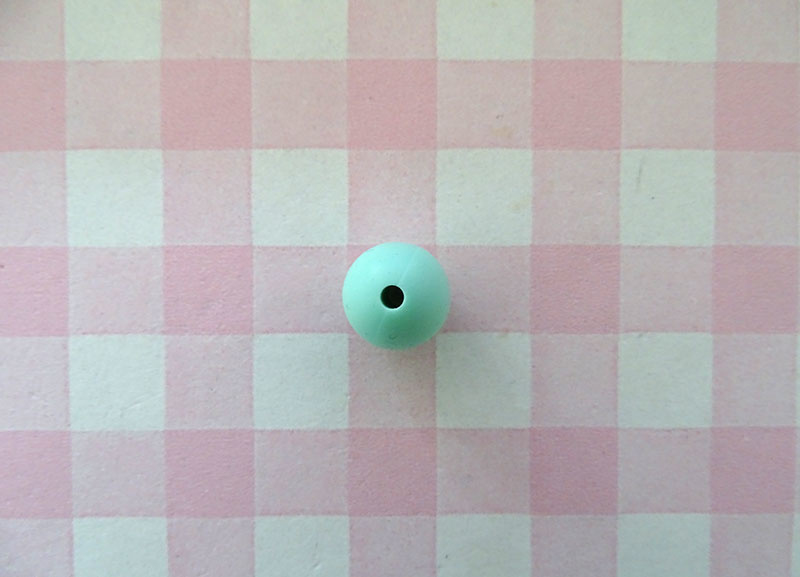 Siliconen kraal rond mintgroen 12 mm