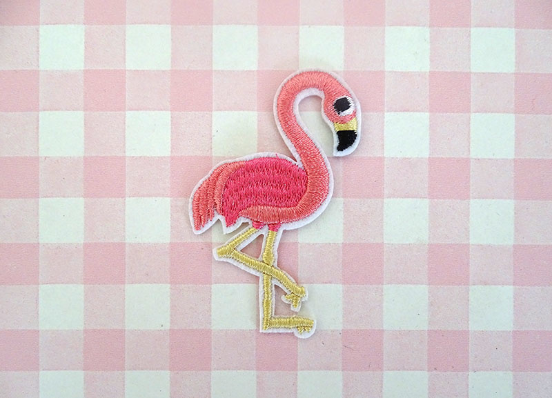 Strijkapplicatie flamingo klein
