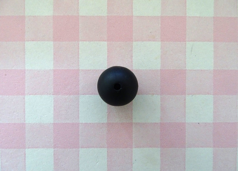 Siliconen kraal rond zwart 15 mm