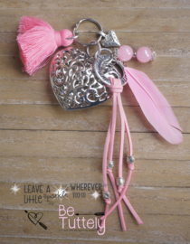 Sleutel / tashanger Big Heart pink