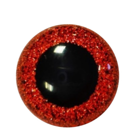 Veiligheidsoogjes Glitter  Rood 8 mm