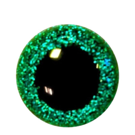 Veiligheidsoogjes Glitter  Groen 8 mm