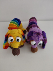 Harmonica hond Geel regenboog