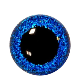 Veiligheidsoogjes Glitter  Blauw 8 mm