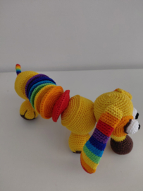 Harmonica hond Geel regenboog