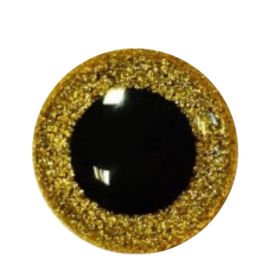 Veiligheidsoogjes Glitter  Goud 8 mm