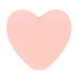 Siliconen hartjes kraal (5 stuks) licht roze
