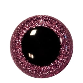 Veiligheidsoogjes Glitter  Pink 8 mm