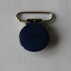 Metalen speenclip rond donkerblauw