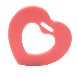 Hart kunststof bijtringen - Flamingo Pink