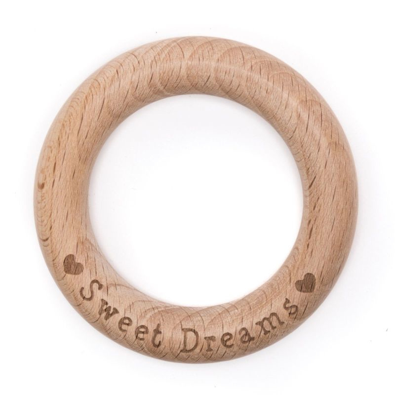 Durable houten ring 7 cm met SWEET DREAMS