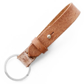 cuoio sleutelhanger leer 15 mm auburn brown