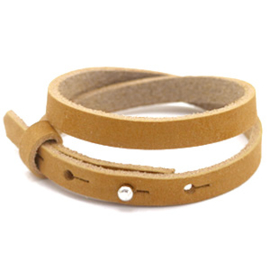 Cuoio armbanden leer 8mm dubbel voor 12 mm cabochon camel brown