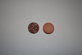 cabochon plat goud/coral pink