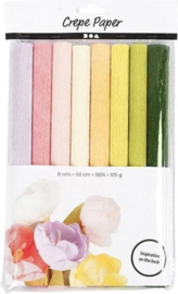 crepe papier pastel tinten 8 stuks