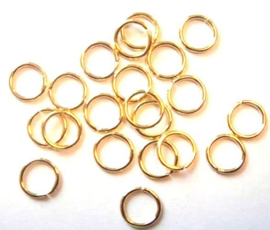 Enkele splitringen goud 6mm, 20 stuks