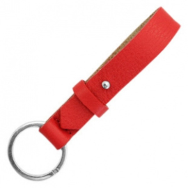 cuoio sleutelhanger leer 15 mm clear bright red
