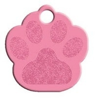 slagletter plaatje hondenpoot roze