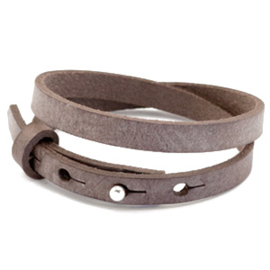 Cuoio armbanden leer 8mm dubbel voor 12 mm cabochon graphite brown