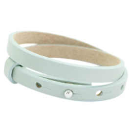 Cuoio armbanden leer 8mm dubbel voor 12 mm cabochon soft sky blue