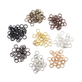 Enkele splitring oud brons 6 mm 50 stuks