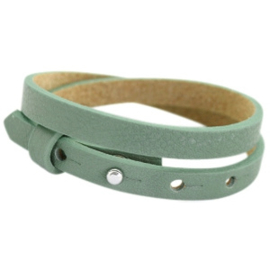 Cuoio armbanden leer 8mm dubbel voor 12 mm cabochon dark sea mist green