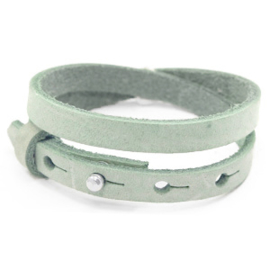 Cuoio armbanden leer 8mm dubbel voor 12 mm cabochon meadow green