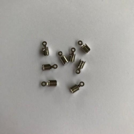 Koordsluiting klein 5x3mm platinum 8st