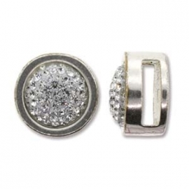 slider strass rond 13mm voor 10mm leer