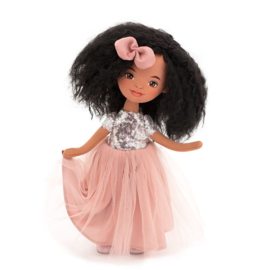 Tina in een roze jurk met pailletten (35 cm)