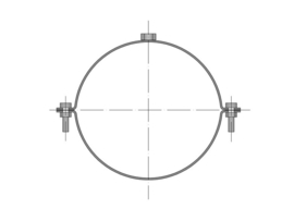 Pelletkachel muurbeugel met pen ∅ 80mm