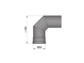 Pelletkachel bocht 90° ∅ 80mm