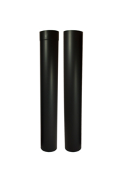 Ø110 mm kachelpaspijpset 105-190 cm met verjonging zwart