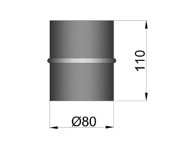 pelletkachel koppelstuk ∅ 80mm spie-spie