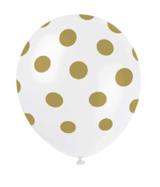 Ballonnen Transparant Stip Goud | 6 stuks
