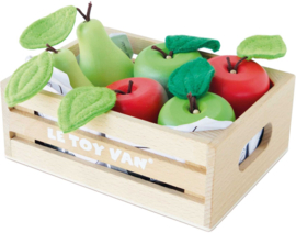 Houten Appels en Peren in Krat | 7 dlg.