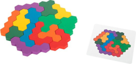 6 Hoekige Houten Vormenpuzzel | 19 dlg.