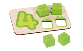 Houten Cijfer, Vormen en Kleuren Puzzel |  18 dlg.