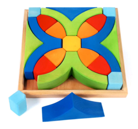 Houten Bloem Constructie Set | Bauspiel 0148 | 23 dlg.