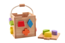 Houten Puzzelkist Vormenstoof | Jouéco | 12 dlg. 