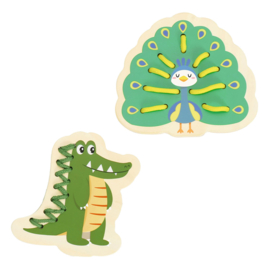 Houten Dieren Rijg Kaarten | 10 dlg