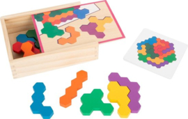 6 Hoekige Houten Vormenpuzzel | 19 dlg.
