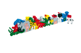 Houten Dieren Cijfers en Letter Puzzel | Small Foot |  26 dlg.